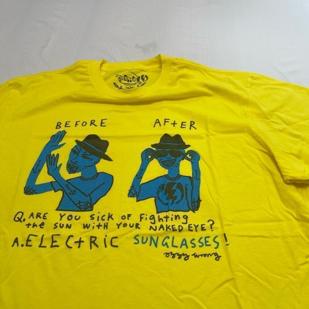 Electric Sunglasses Bright Yellow Men’s Y2k T-Shirt Size XL